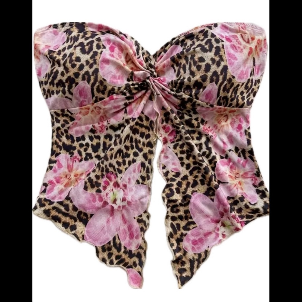 Leopard & Pink, Floral Print, Bandeau Top